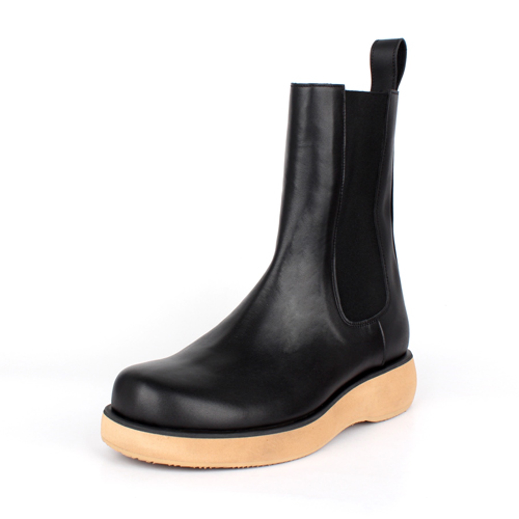 DAVID STONE HIGH-SOLE CHELSEA BOOTS (CAMEL)